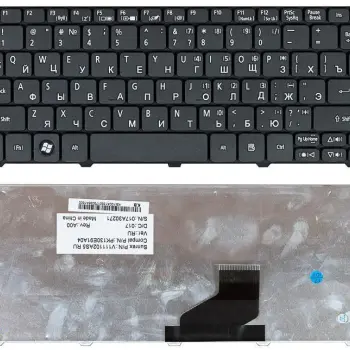 Клавіатура для ноутбука Acer Aspire One 521, 522, 532, 532H, 533, D255, D255E, D257, D260, D270, Happy, Happy2, eMachines 350, 355, em350, em355, Gateway LT21, LT27, LT28, Packard Bell NAV50, Dot S2, Dot SE, Dot SC, Dot SE3, PAV80, Black RU