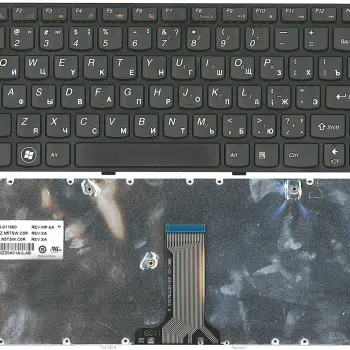 Клавіатура для ноутбука Lenovo IdeaPad (B470, G470, G470AH, G470GH, G475, V470, V470c, Z470, Z475), Black, (Black Frame), RU