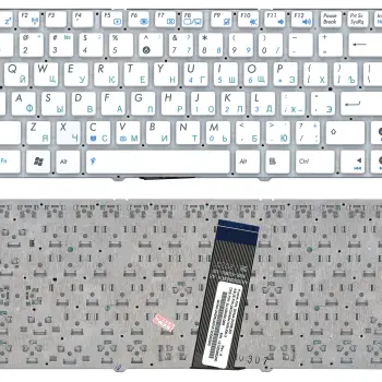 Клавіатура для ноутбука Asus EEE PC 1201, 1215, 1225, U20, VX6 Eee PC Lamborghini White, (No Frame) RU