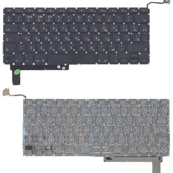 Клавіатура для ноутбука Apple MacBook Pro (A1286) (2011, 2012 года) с подсветкой (Light), Black, (No Frame), с (SD), RU (вертикальный ентер)