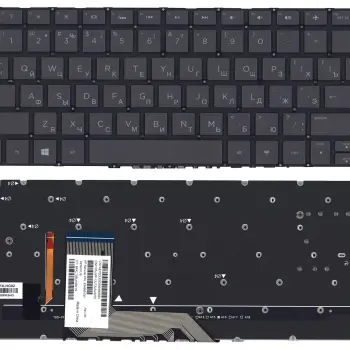 Клавиатура для ноутбука HP Spectre X360 (13-4000) Black с подсветкой (Light), (No Frame) RU