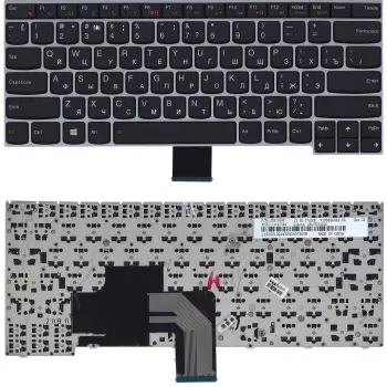 Клавіатура для ноутбука Lenovo IdeaPad (V490) Black, (Silver Frame), RU