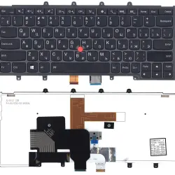 Клавіатура для ноутбука Lenovo ThinkPad (X240, X240S, X240I)  с подсветкой (Light), с указателем (Point Stick) Black, Black Frame, RU