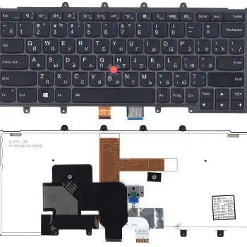 Клавіатура для ноутбука Lenovo ThinkPad (X240, X240S, X240I)  с подсветкой (Light), с указателем (Point Stick) Black, Black Frame, RU