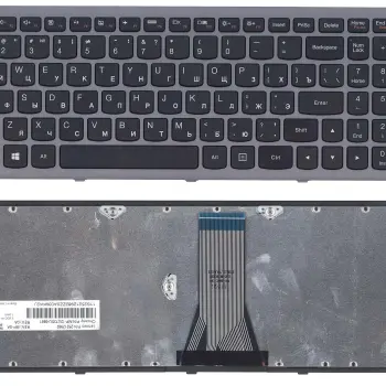 Клавіатура для ноутбука Lenovo IdeaPad Flex 15, G500S, G505, G505A, G505G, G505S, S500, S510, S510p, Z510, Black, (Silver Frame), RU