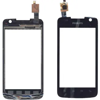 Тачскрін (Сенсорне скло) для смартфону Philips Xenium W6350 чорний