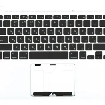 Клавіатура для ноутбука Apple MacBook Pro (A1425) Black, (Silver TopCase), RU (горизонтальный ентер)