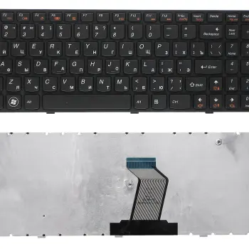 Клавиатура для ноутбука Lenovo IdeaPad (Z560, Z565, G570, G770) Black, (Black Frame), RU