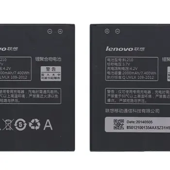 Аккумуляторная батарея для смартфона Lenovo BL210 S820 3.7V Black 2000mAh 7.4Wh