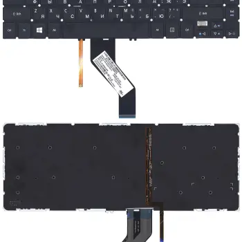 Клавіатура для ноутбука Acer Aspire V5-472, V5-473, V7-481, V7-482, TravelMate P446-M, P645-M с подсветкой (Light), Black, (No Frame) RU
