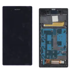 Матриця с тачскріном (модуль) для Sony Xperia Z1 C6902 чорний с фиолетовой рамкой