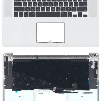 Клавіатура для ноутбука Apple MacBook Pro (A1398) Black, (Silver TopCase), RU (горизонтальный ентер)