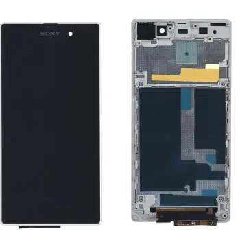 Матрица с тачскрином (модуль) для Sony Xperia Z1 C6902 черный с белой рамкой