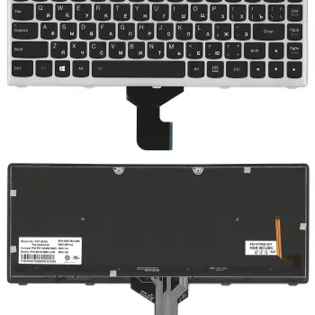 Клавиатура для ноутбука Lenovo IdeaPad (Z400) с подсветкой (Light), Black, (Gray Frame), RU