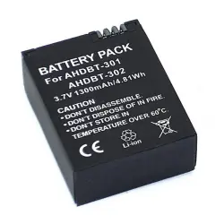 Акумуляторна батарея для фотоаппарата GoPro AHDBT-301 Hero 3 3.7V 1300mAh Li-ion