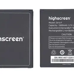 Акумуляторна батарея для смартфону Highscreen GB/T 18287-2013 Zera F rev.S 3.7V Black 1600mAh 5.55Wh
