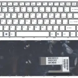 Клавіатура для ноутбука Sony Vaio (VGN-NW) White, (Silver Frame) RU