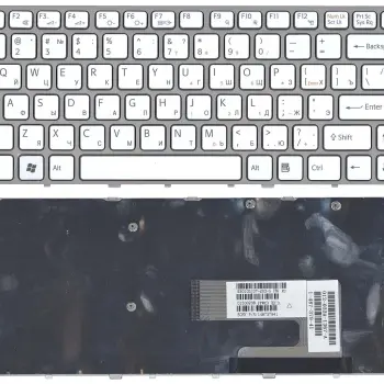 Клавіатура для ноутбука Sony Vaio (VGN-NW) White, (Silver Frame) RU