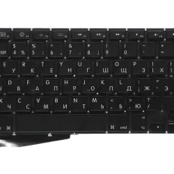 Клавіатура для ноутбука Apple MacBook Pro A1286 (2011, 2012 года) с подсветкой (Light), Black, (No Frame), без (SD), RU (вертикальный ентер)