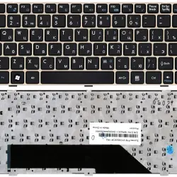 Клавіатура для ноутбука MSI (U160, U135) Black, (Bronze Frame), RU