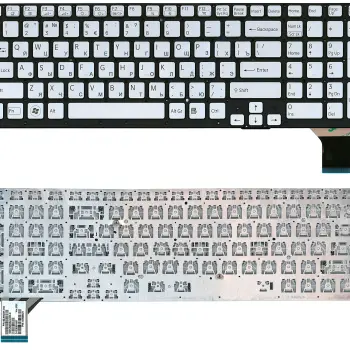 Клавиатура для ноутбука Sony Vaio (VPC-SE) Silver, (No Frame), RU