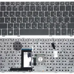 Клавіатура для ноутбука HP Elitebook (2560P) с указателем (Point Stick), Black, (Silver Frame) RU