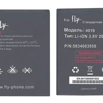 Аккумуляторная батарея для смартфона Fly BL4019 IQ446 Magic 3.8V Black 2000mAh 7.6Wh