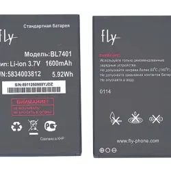 Акумуляторна батарея для смартфону Fly BL7401 IQ238 Jazz 3.7V Black 1600mAh 5.92Wh