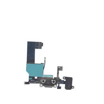 Шлейф роз'єму живлення с аудіо-роз'ємом для Apple iPhone 5 чорний
