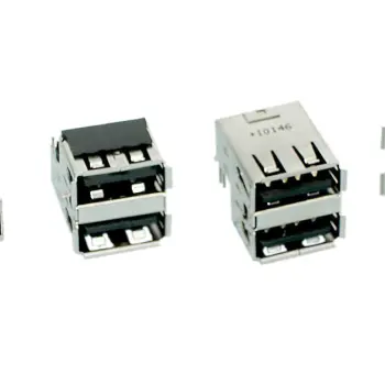 Роз'єм для ноутбука USB №35. Cдвоенный роз'єм USB Type A, нанесена маркировка +10146