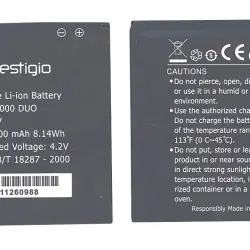 Акумуляторна батарея для смартфону Prestigio PAP5000 5000 Multiphone 3.7V Black 2200mAh 8.14Wh