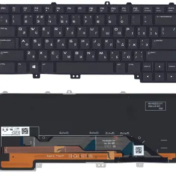 Клавіатура для ноутбука Dell Alienware 13 R1 R2 Black с подсветкой (Light), (No Frame), RU