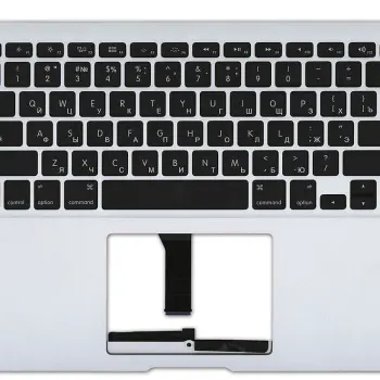 Клавіатура для ноутбука Apple MacBook Air 2011+ (A1369) Black, (Silver TopCase), с подсветкой (Light), RU (горизонтальный ентер)