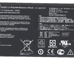Акумуляторна батарея для планшета Asus C11-ME370T Google Nexus 7 3.7V Black 4325mAh Orig