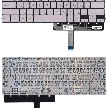 Клавіатура для ноутбука Asus ZenBook 3 Deluxe (UX490UA) Silver с подсветкой (Light), (No Frame) RU
