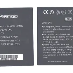 Акумуляторна батарея для смартфону Prestigio PAP5300 5300 Multiphone 3.7V Black 2100mAh 7.77Wh
