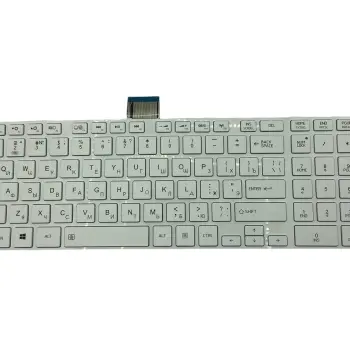 Клавиатура ддля ноутбука Toshiba Satellite (L850, L870) White, (White Frame) RU