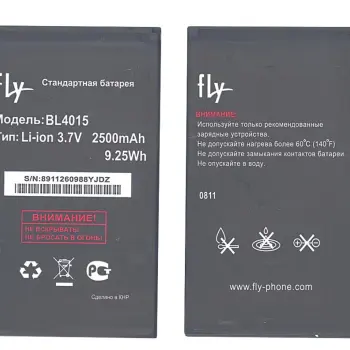 Акумуляторна батарея для смартфону Fly BL4015 Fly IQ440 Energy 3.7V Black 2500mAh 9.25Wh