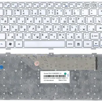 Клавиатура для ноутбука MSI (U160, U135) White, (White Frame), RU